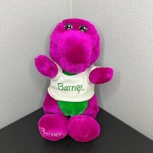Vintage Barney 1992 Stuffed Animal Dinosaur w/ Shirt 13" Plush Nostalgic TV